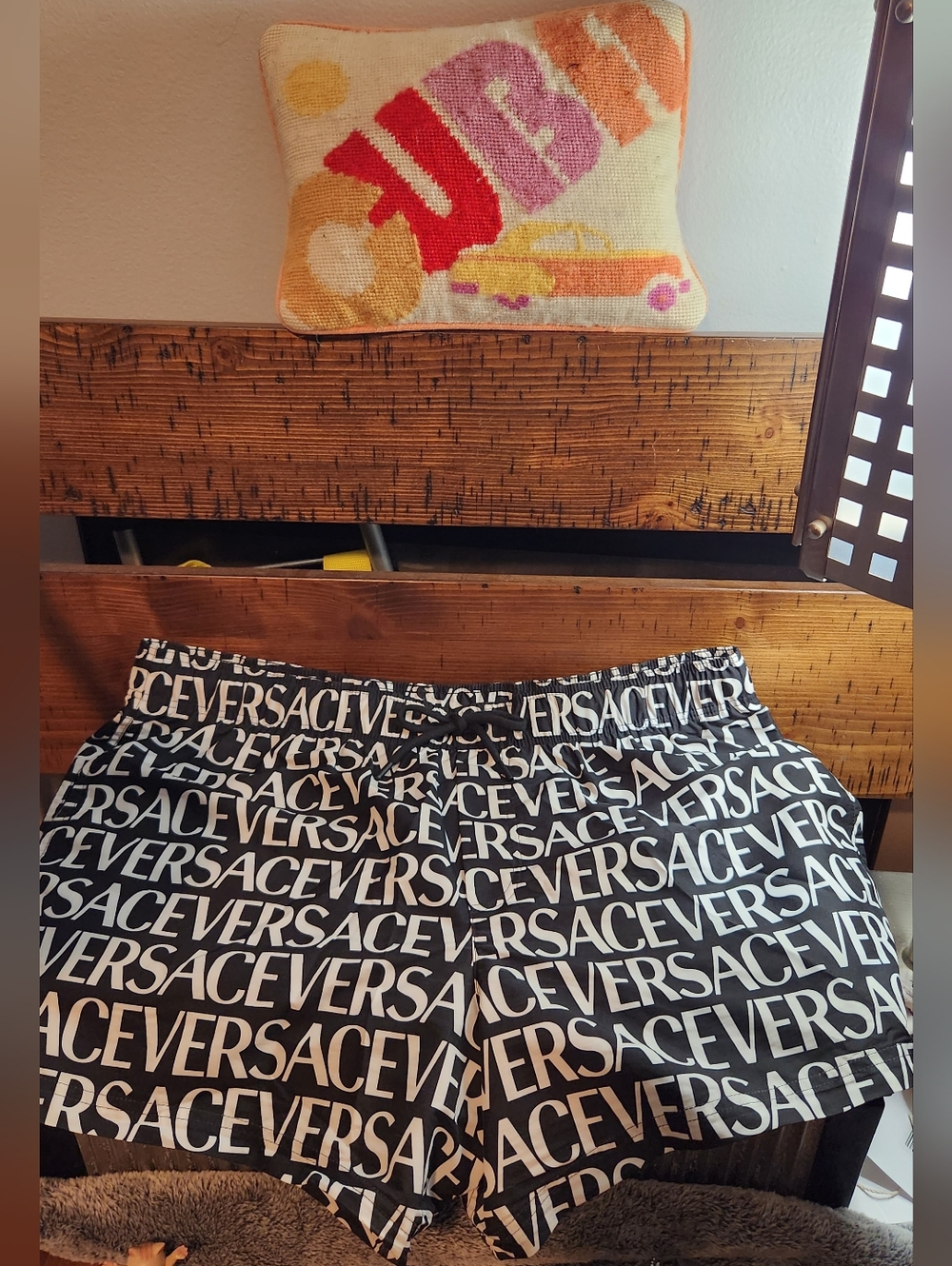 VERSACE All Over Logo Board Shorts - Picture 12 of 12